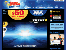 Tablet Screenshot of megamillions.com